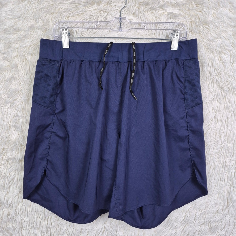 Rabbit Mens Running Shorts XL Navy Blue Athletic Training Pockets 7 Inch Lined